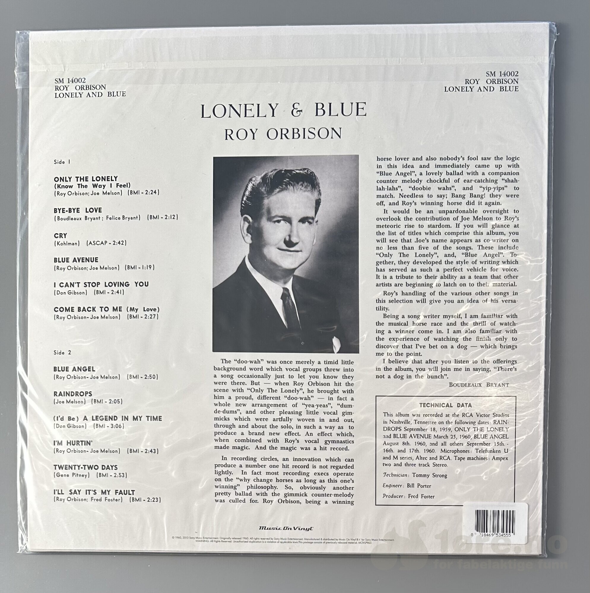 LP - Roy Orbison - Lonely and Blue, bilde 2