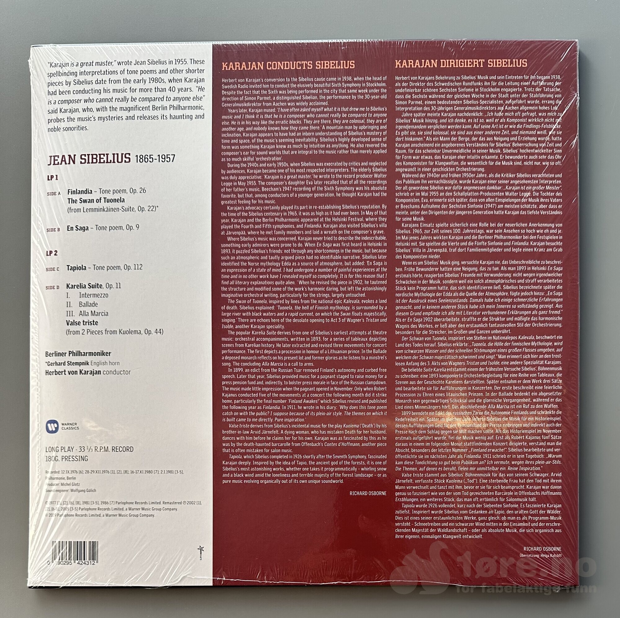 LP - Sibelius - Famous Tone Poems, bilde 2