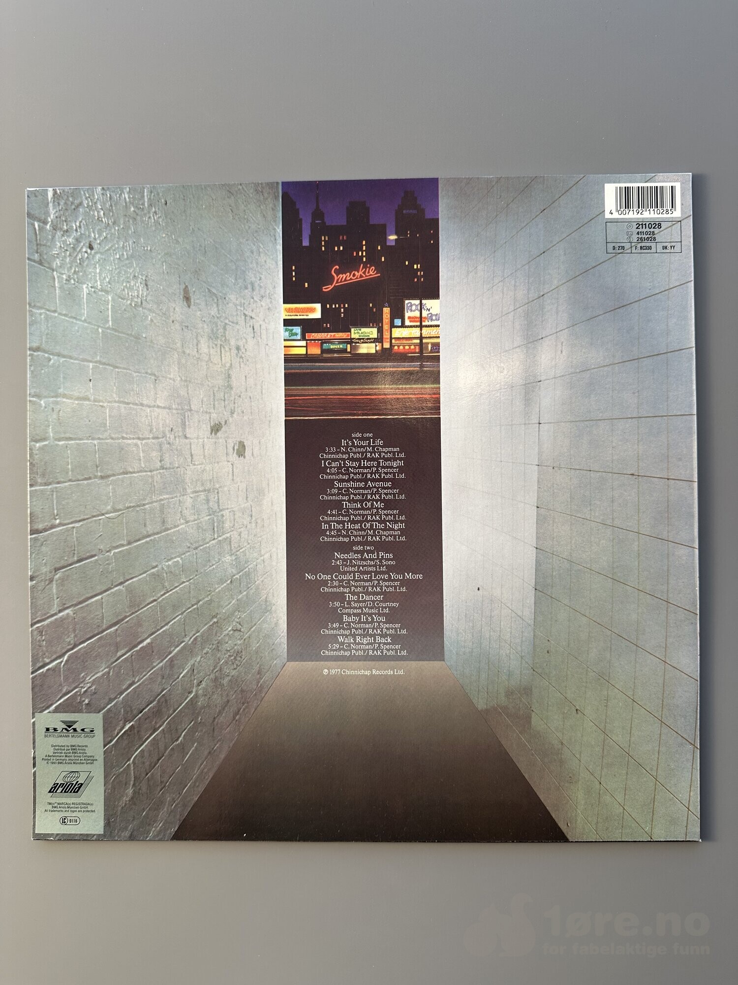 LP - Smokie - Bright Light & Back Alleys, bilde 2