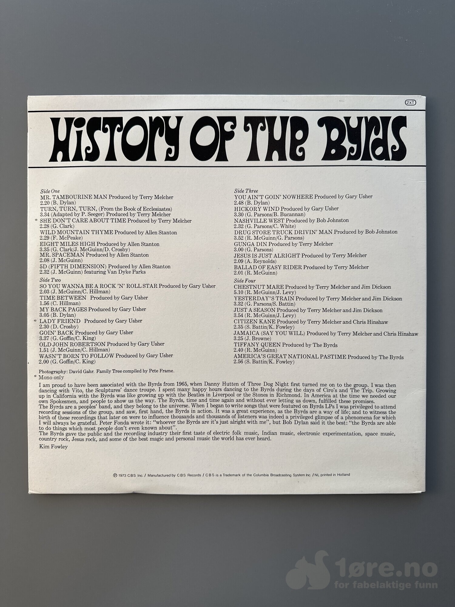 LP - The Byrds - History of the Byrds, bilde 2