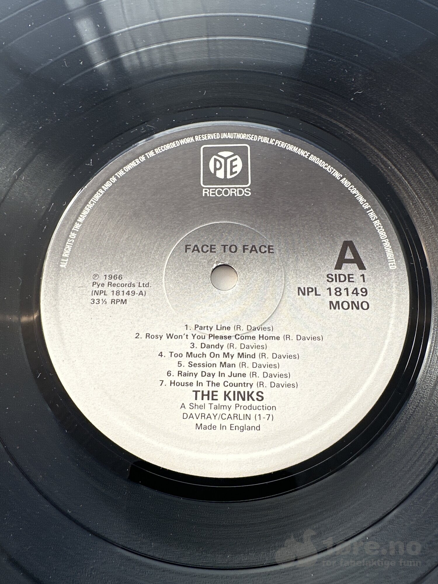 LP - The Kinks - Face to Face, bilde 3