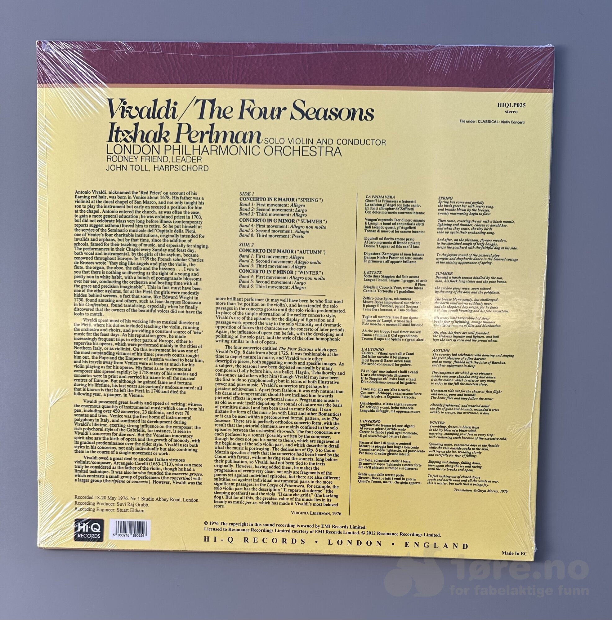 LP - Vivaldi - The Four Seasons, bilde 2