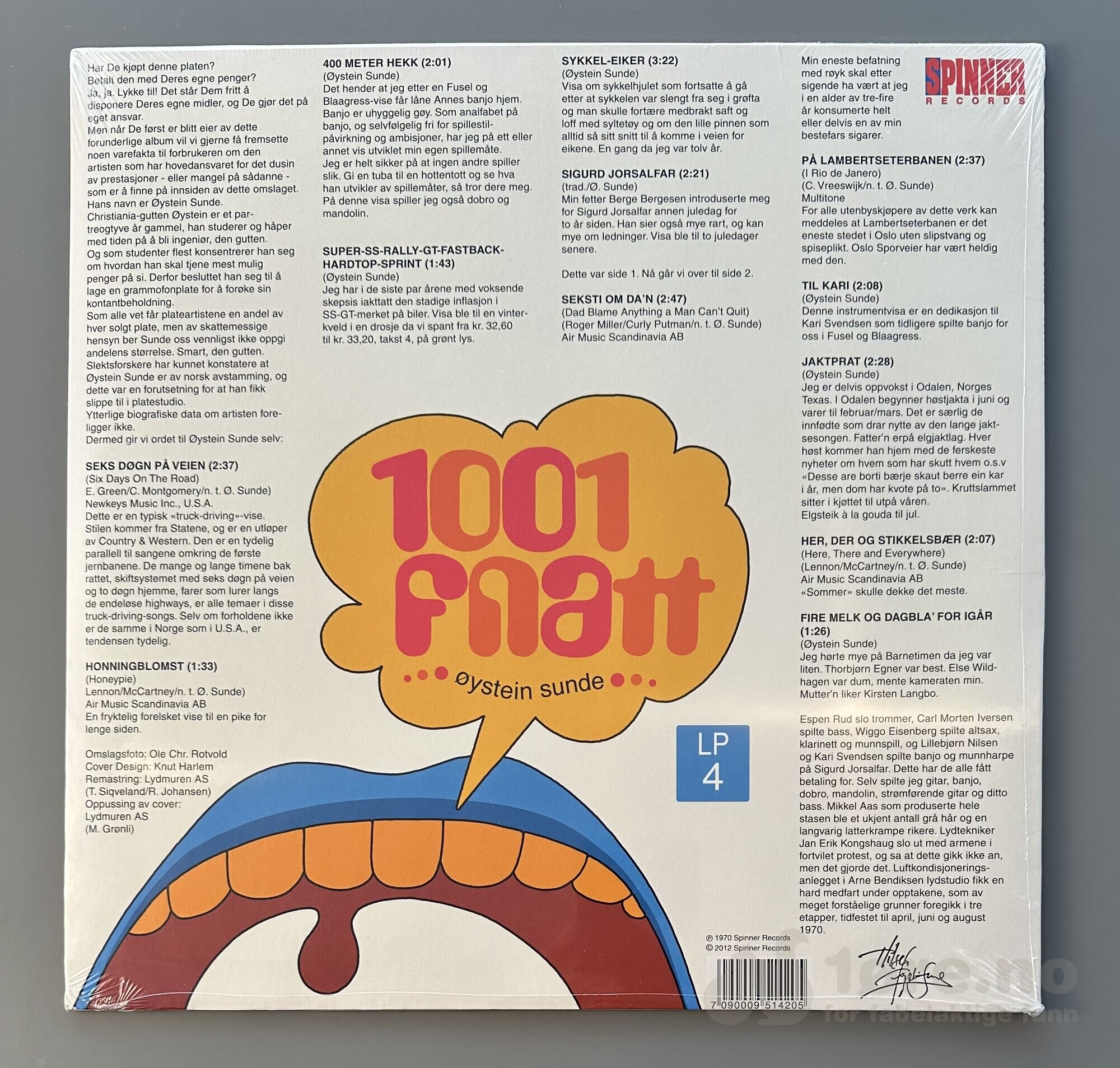 LP - Øystein Sunde - 1001 fnatt, bilde 2