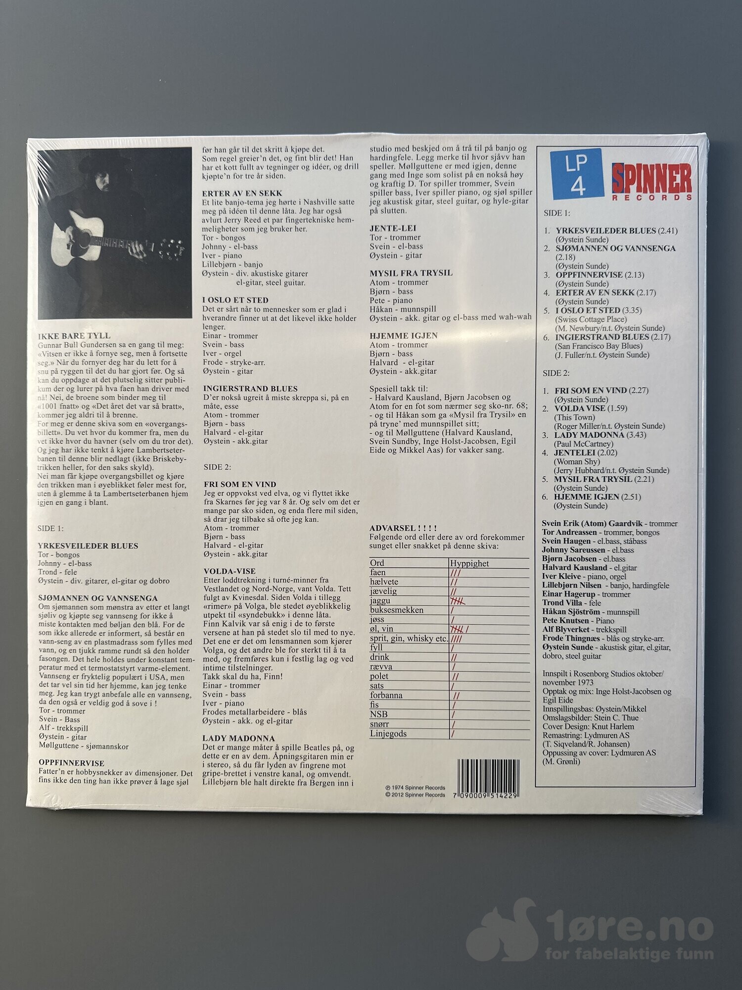 LP - Øystein Sunde - Ikke bare tyll, bilde 2