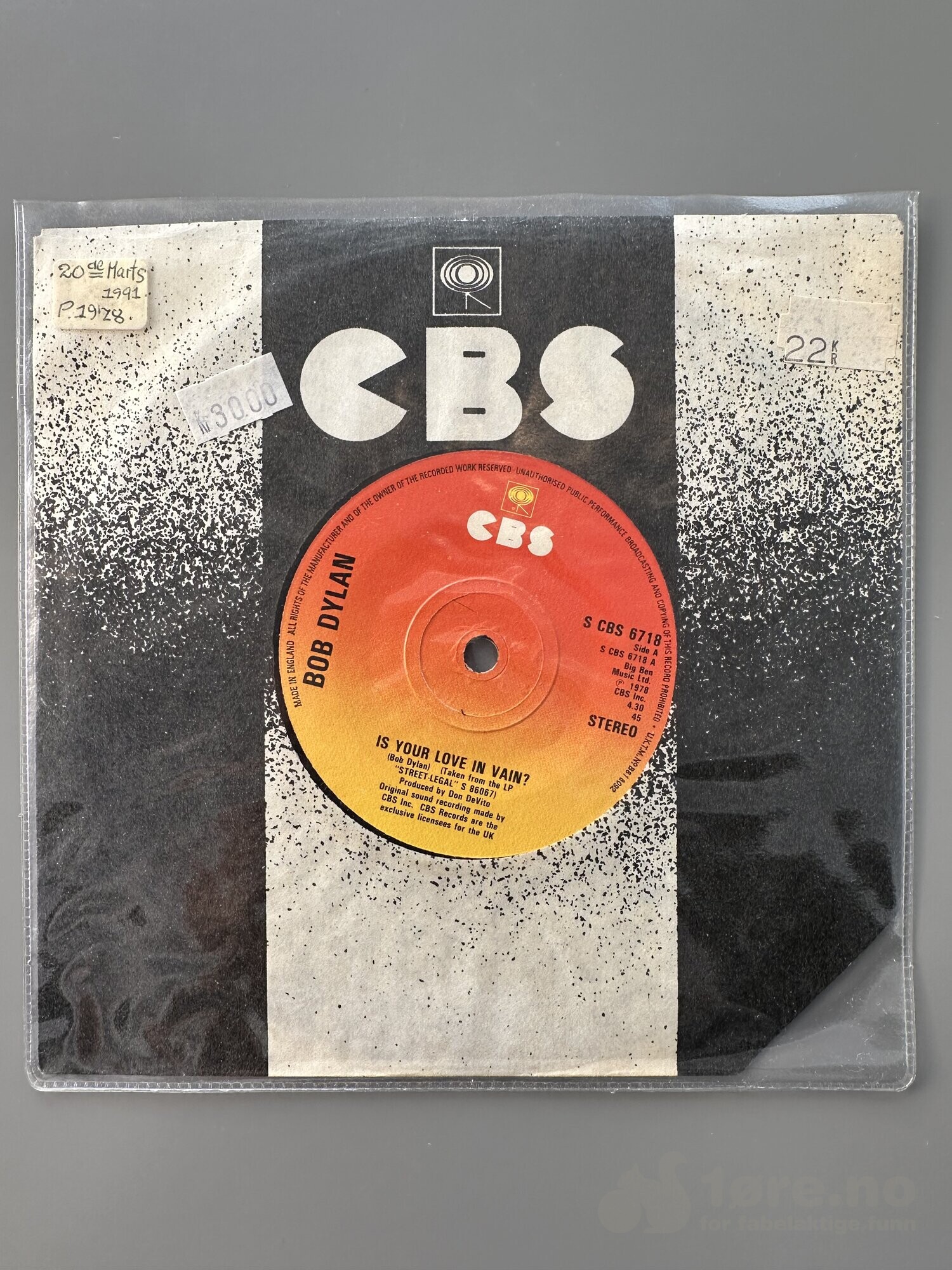 Singel - Bob Dylan - Is your love in vain