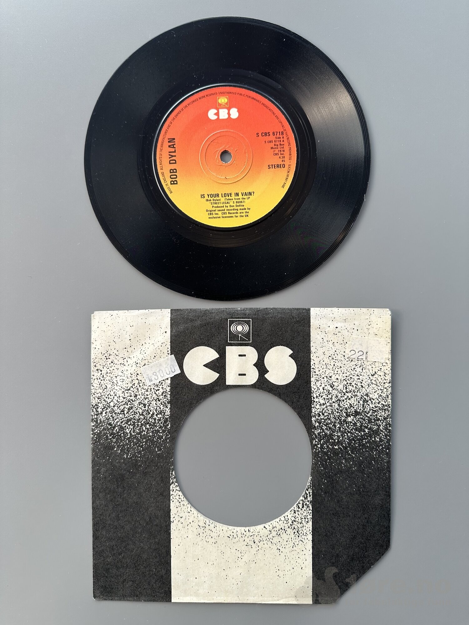 Singel - Bob Dylan - Is your love in vain, bilde 2