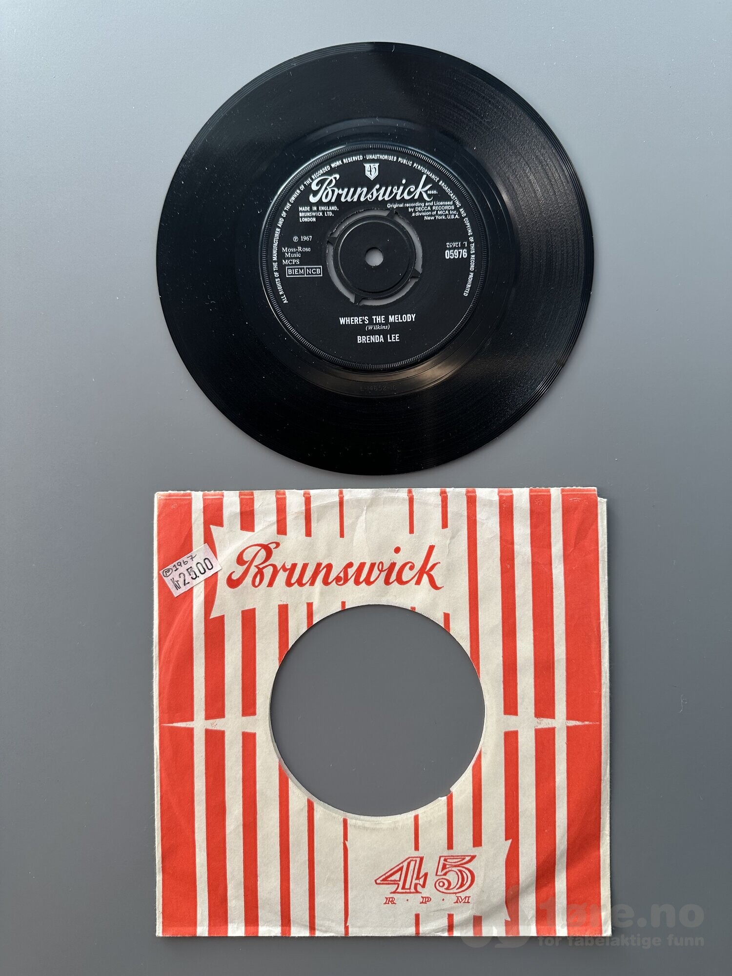 Singel - Brenda Lee - Where’s The Melody, bilde 2