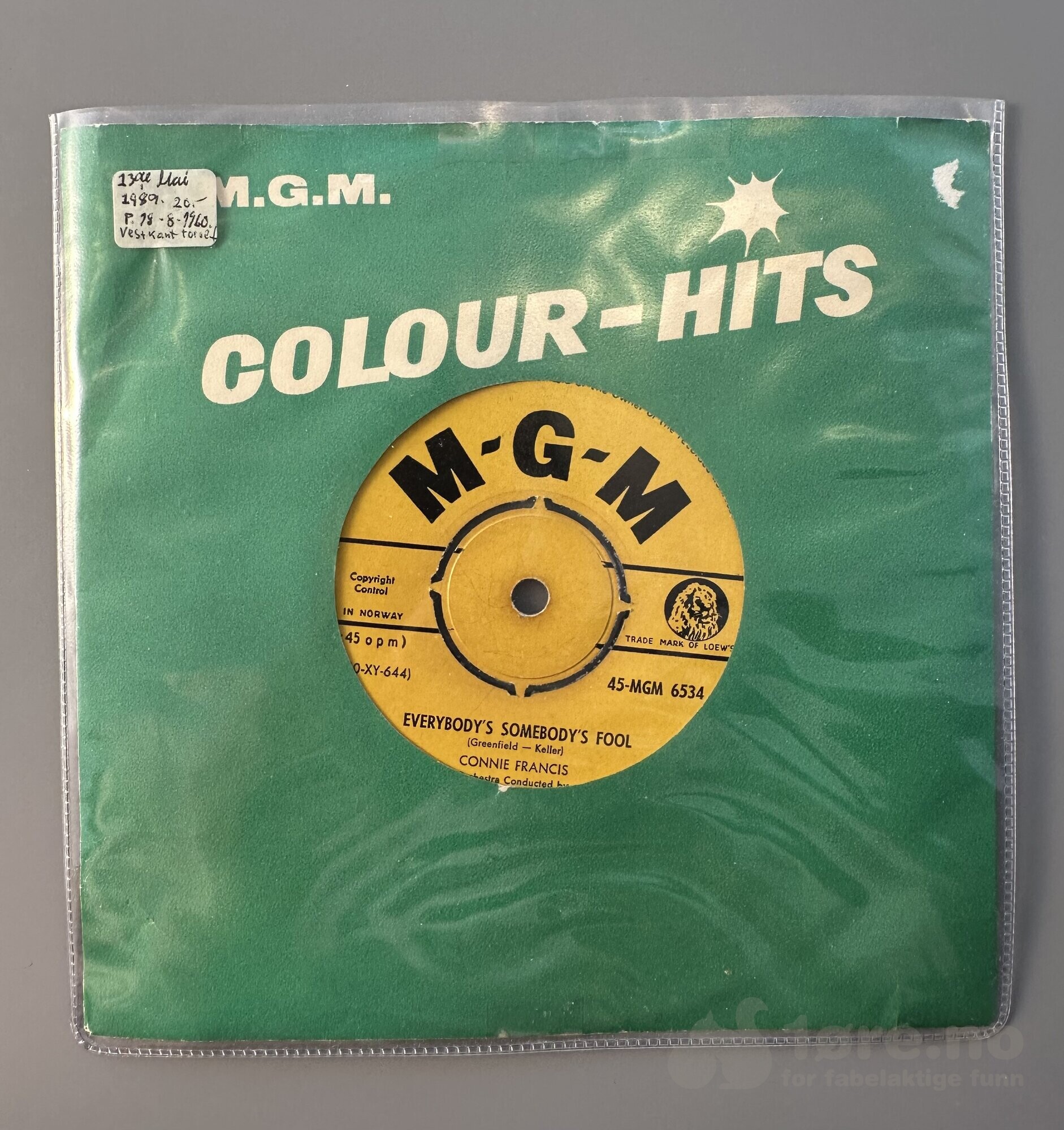 Singel - Connie Francis - Jealous Of You