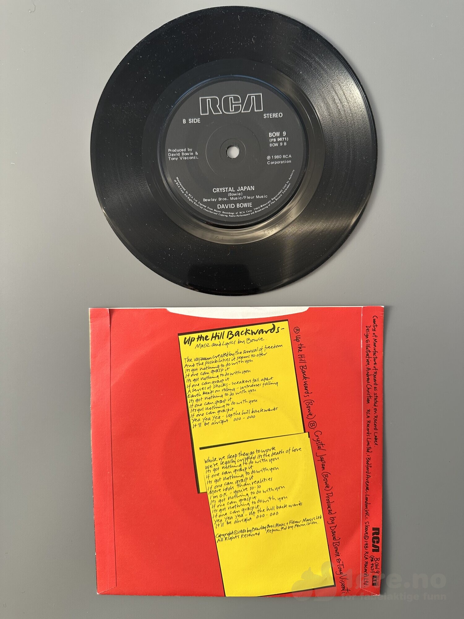 Singel - David Bowie - Up the hill Backwards, bilde 3