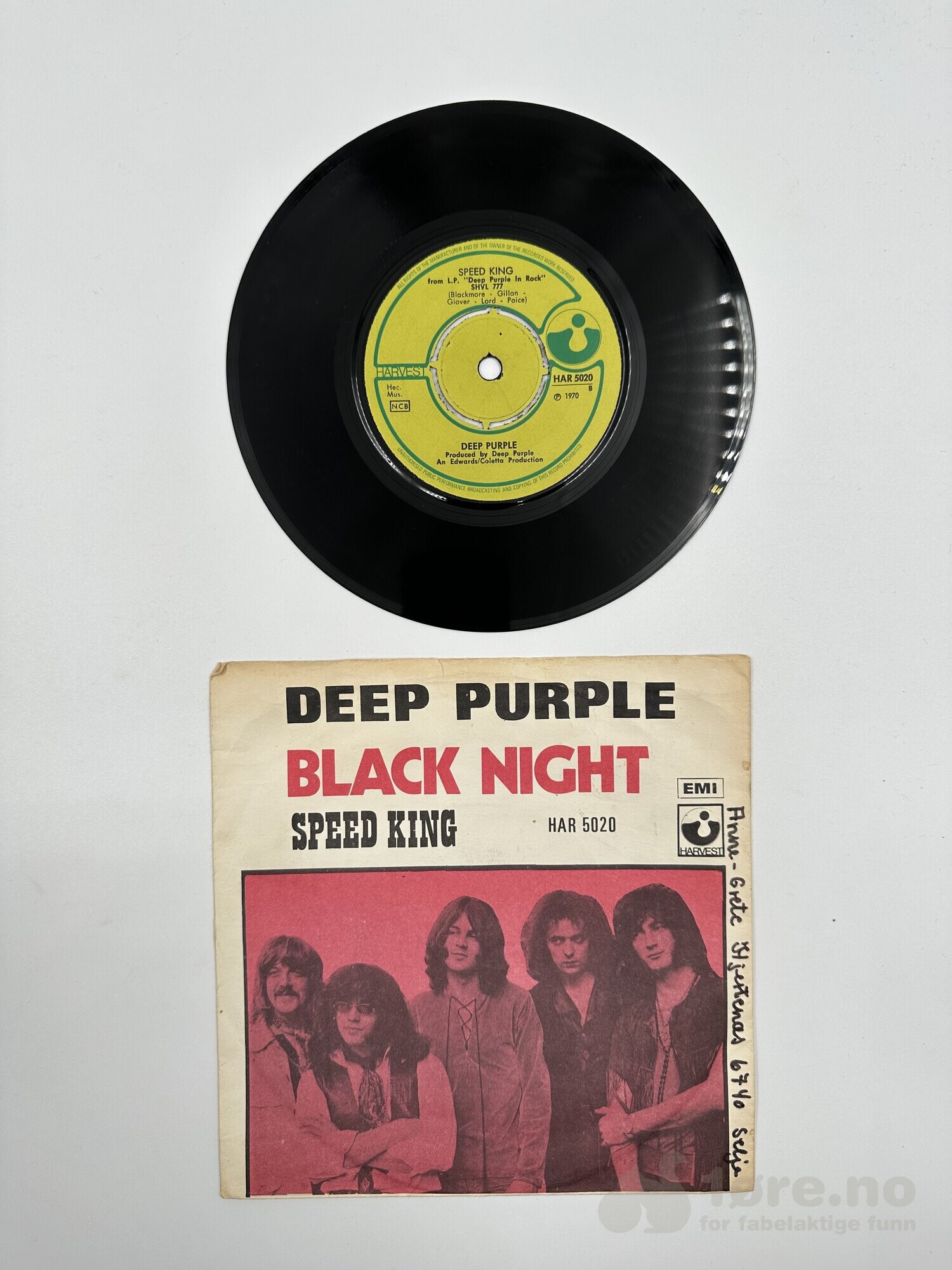 Singel - Deep Purple - Black Night (med navntrekk cover), bilde 3