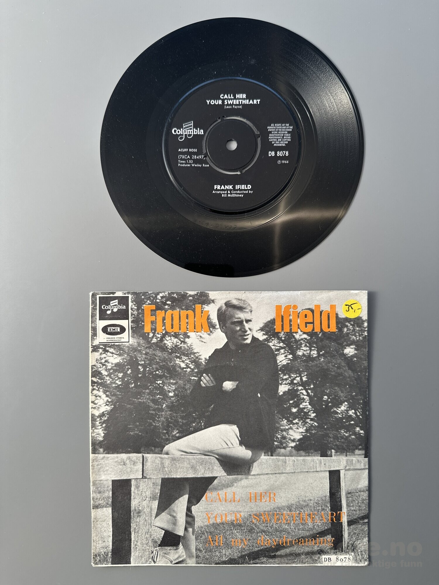 Singel - Frank Ifield - Call her, bilde 2