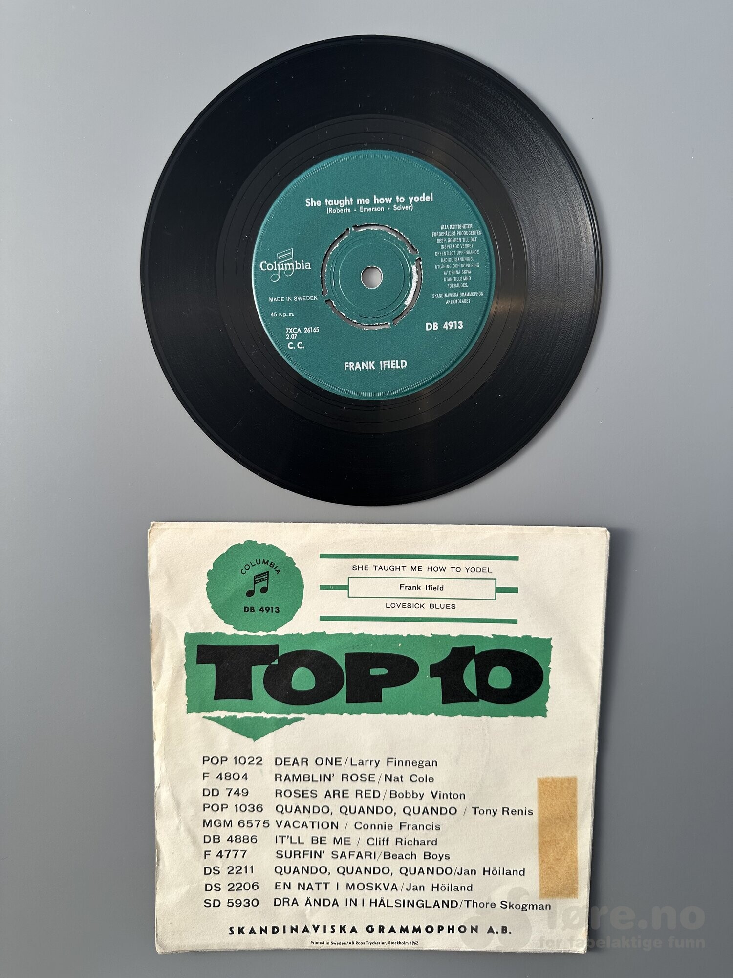 Singel - Frank Ifield - She taught me how to yodel, bilde 3