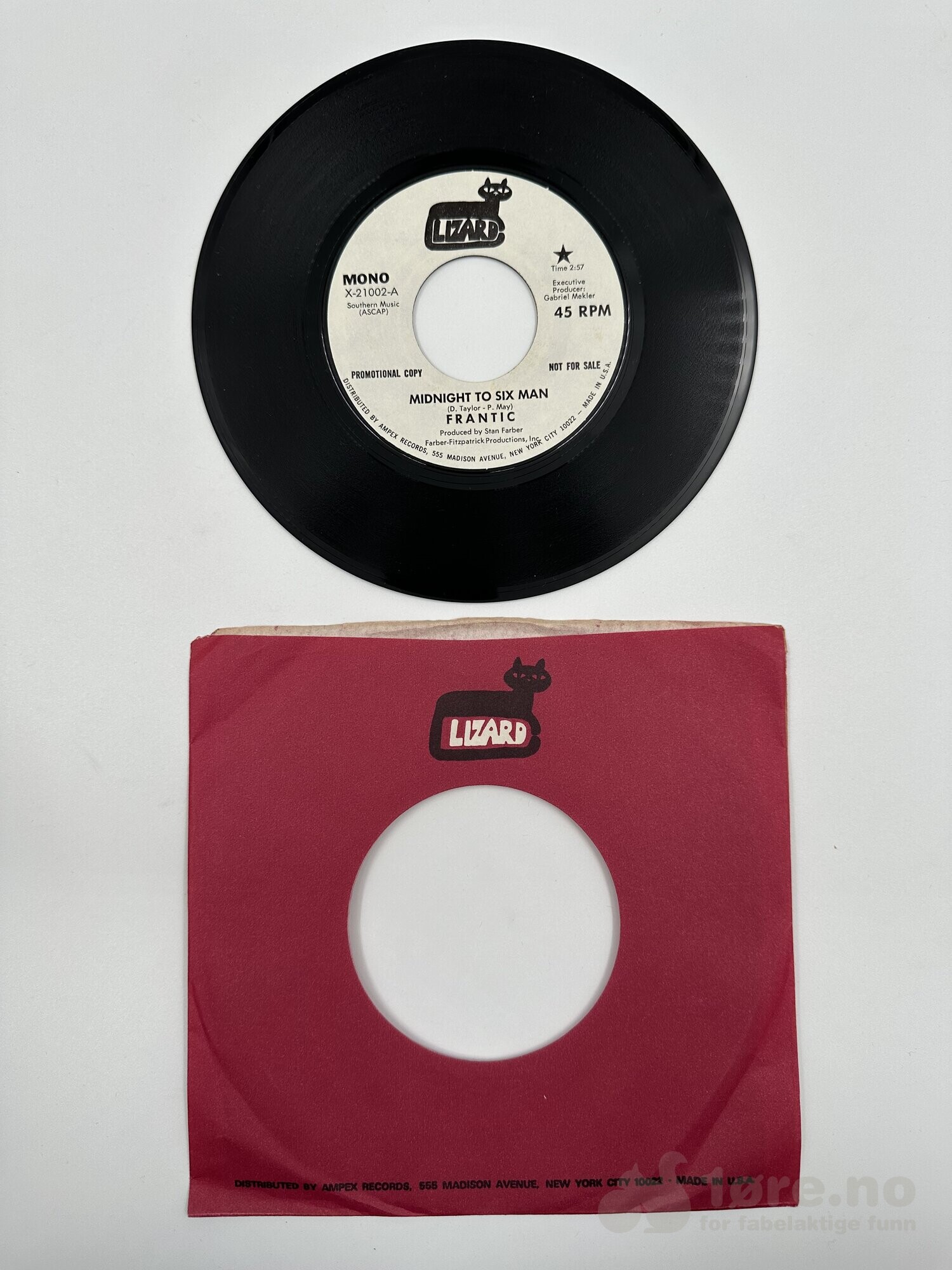 Singel - Frantic – Midnight to six man  Lizard sleeve