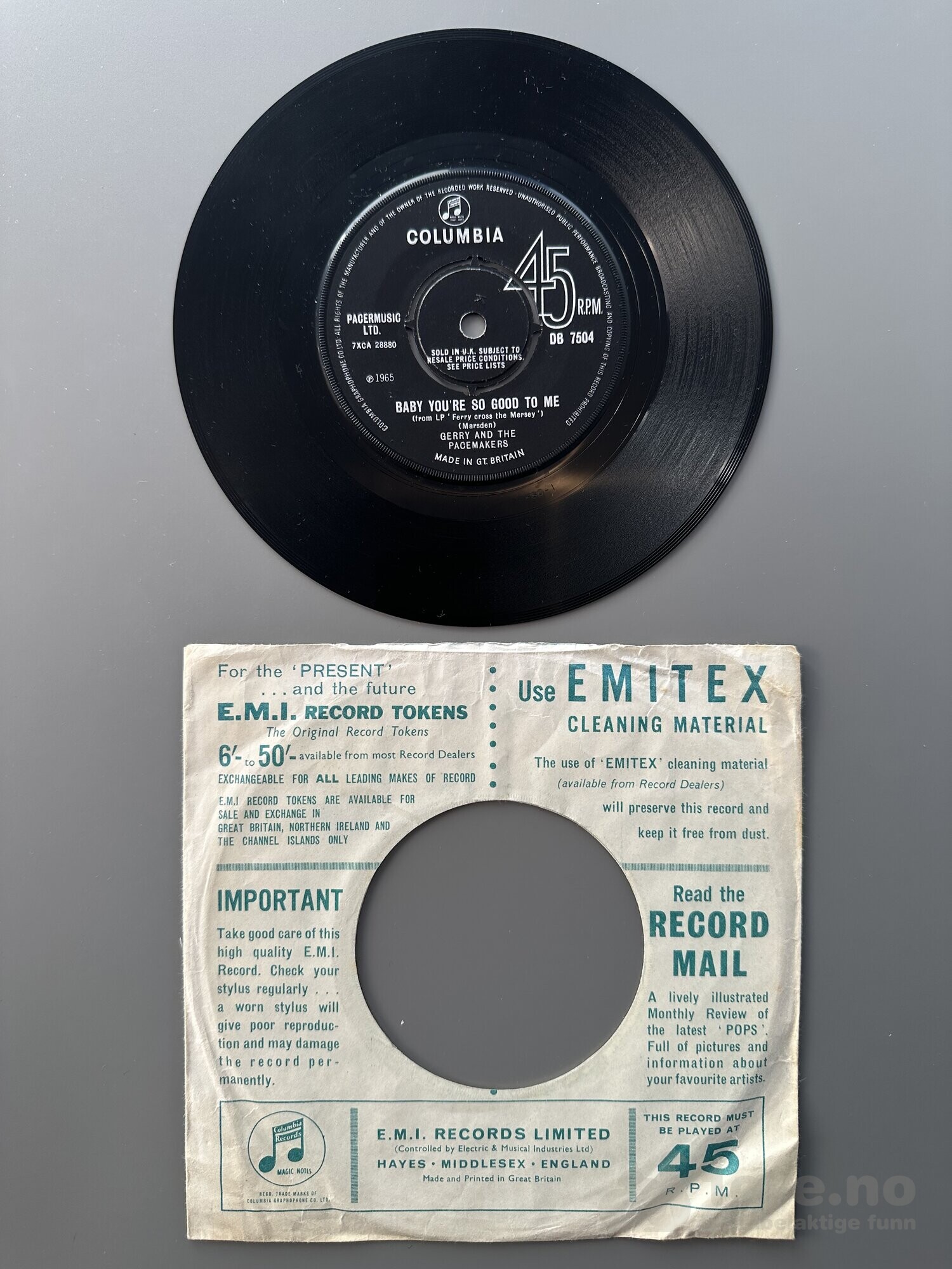 Singel - Gerry and The Pacemakers - Baby you’re so good to me, bilde 3