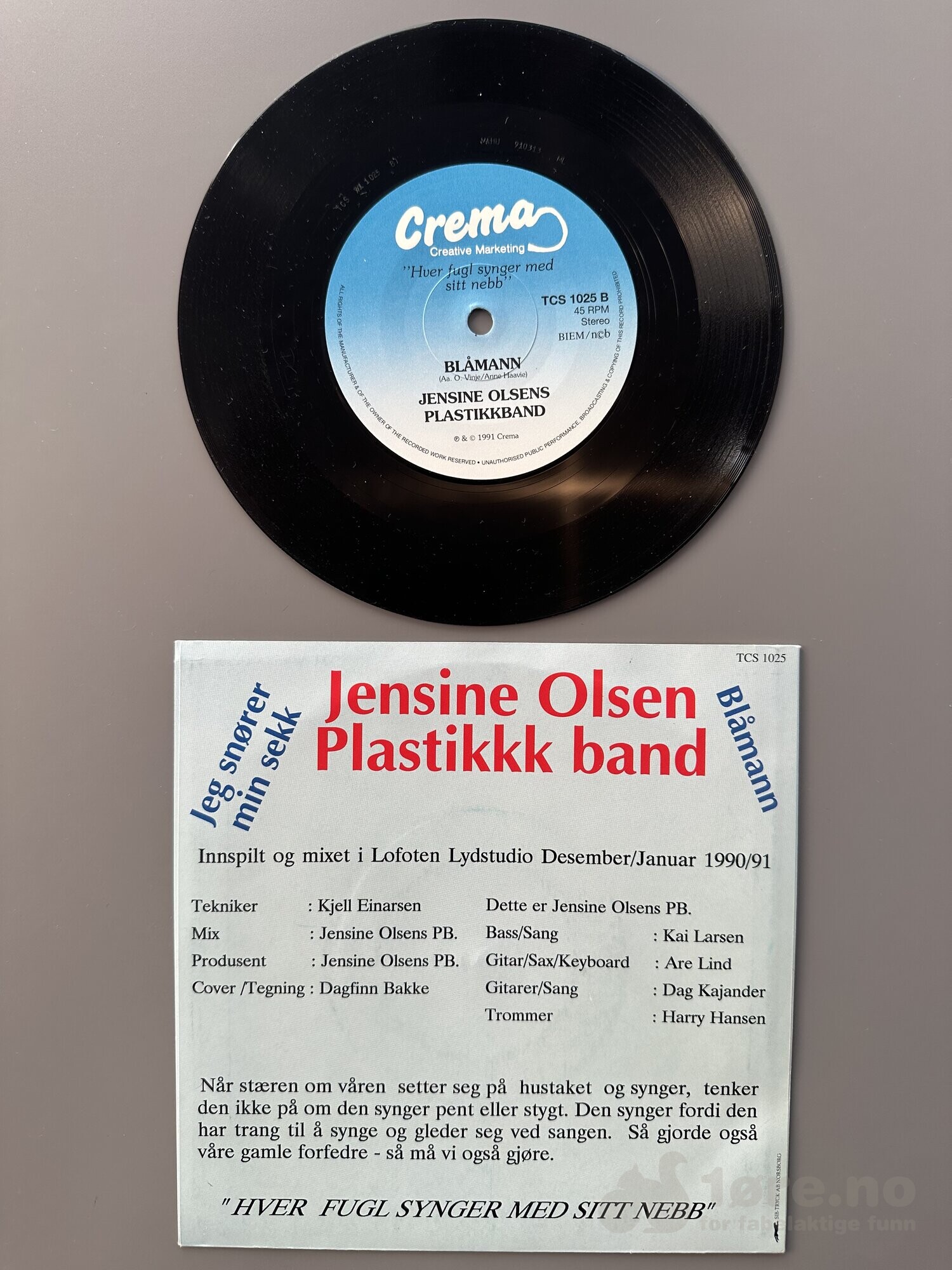 Singel - Jensine Olsen Plastikk Band - Jeg snører min sekk, bilde 3