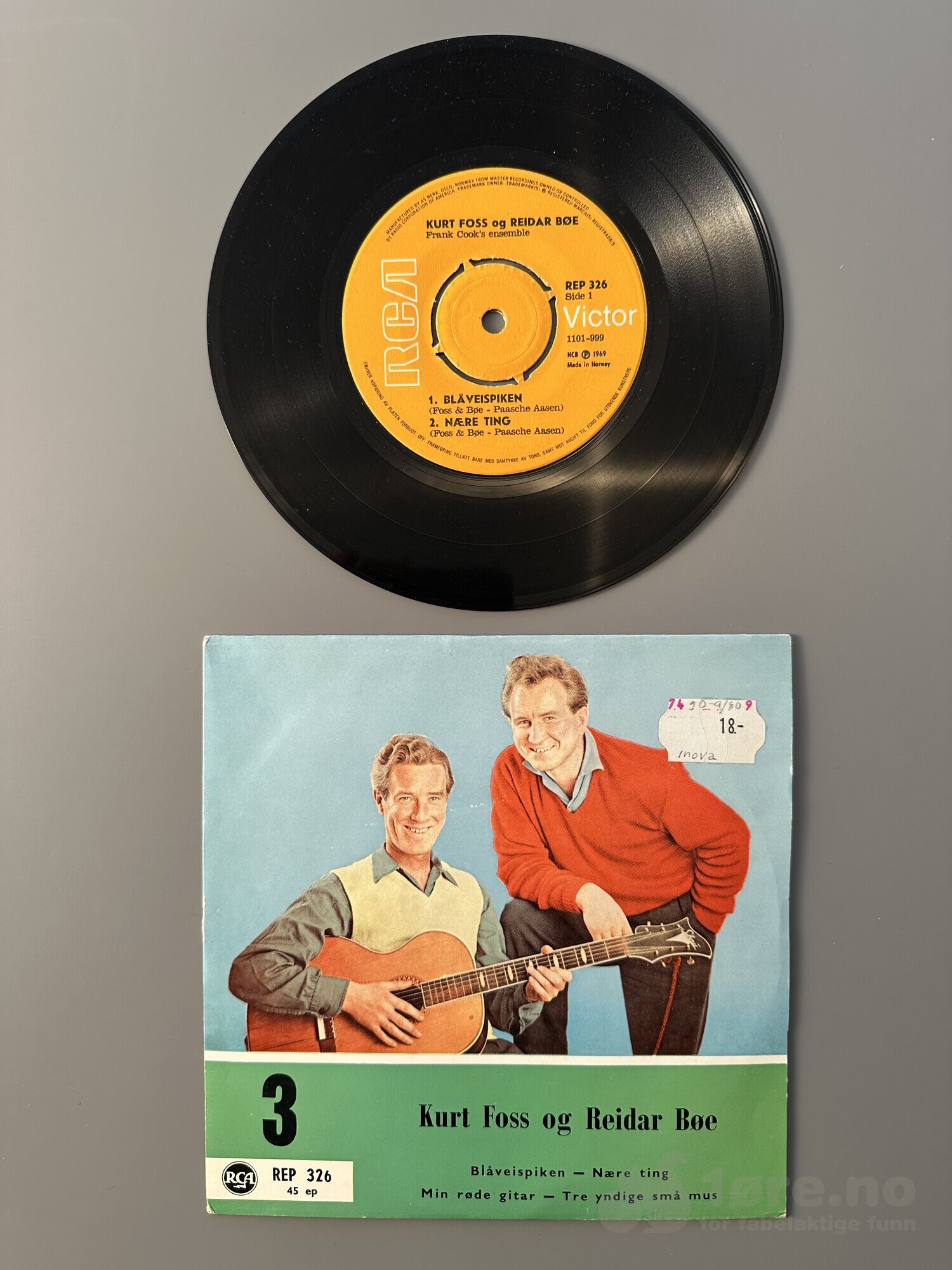 Singel - Kurt Foss og Reidar Bøe - Blåveispiken, bilde 2