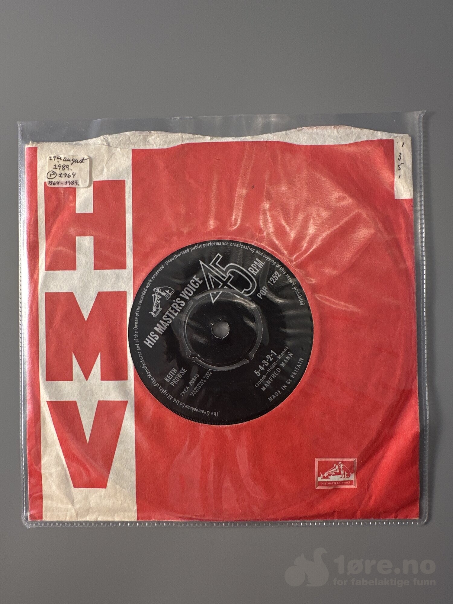 Singel - Manfred Mann - 5-4-3-2-1
