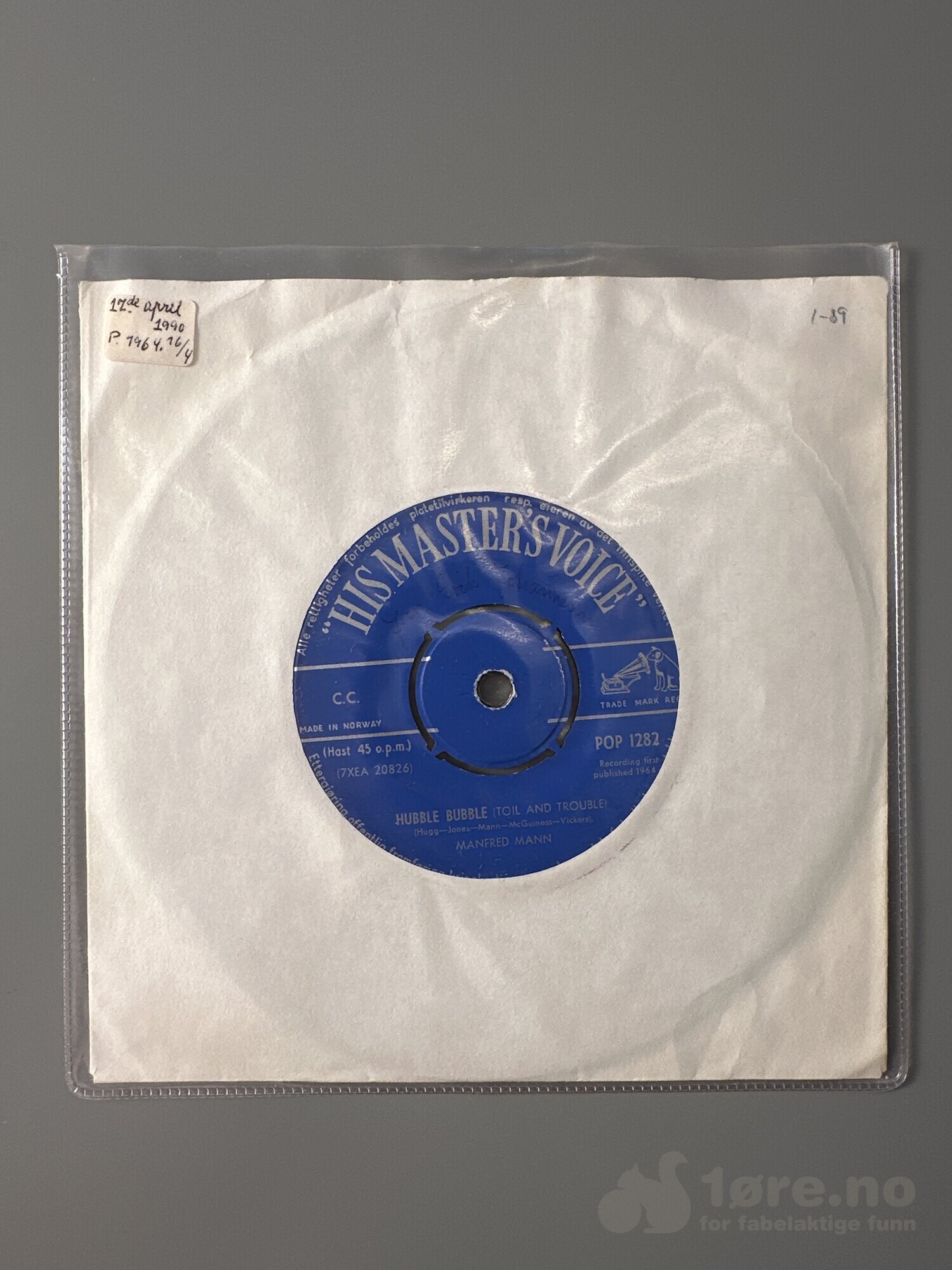 Singel - Manfred Mann - Hubble Bubble