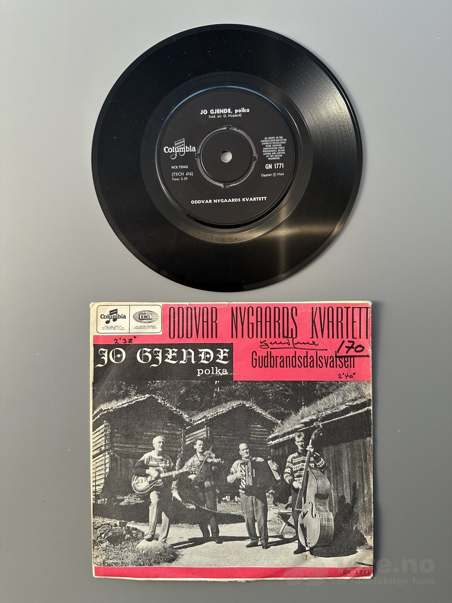 Singel - Oddvar Nygaards Kvartett - Jo Gjende (polka), bilde 2