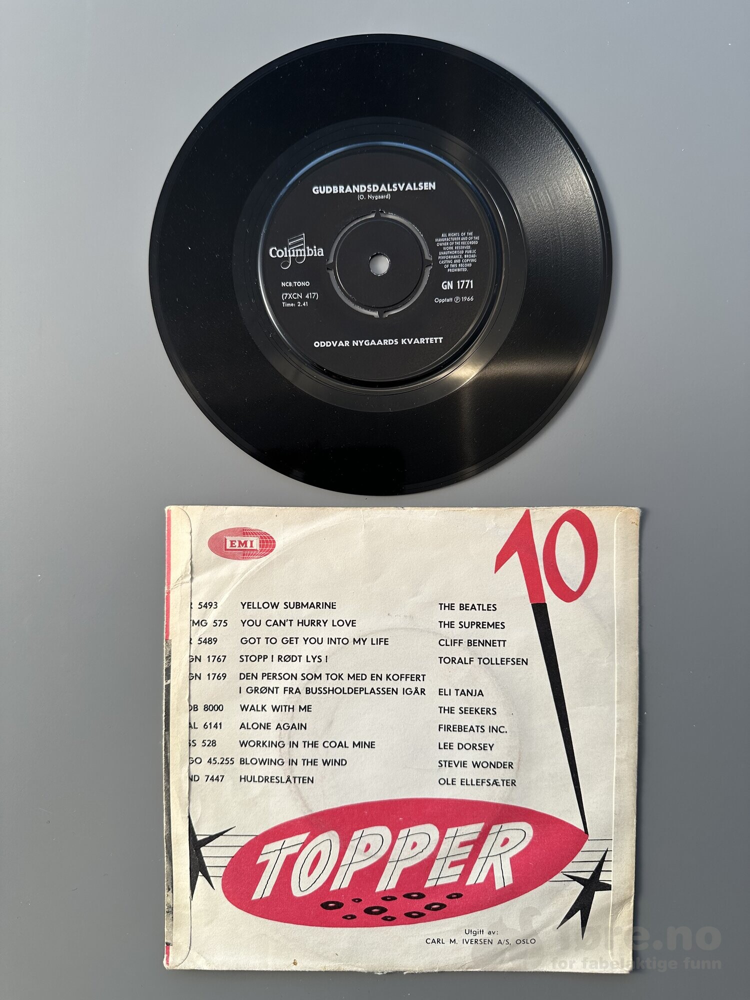 Singel - Oddvar Nygaards Kvartett - Jo Gjende (polka), bilde 3