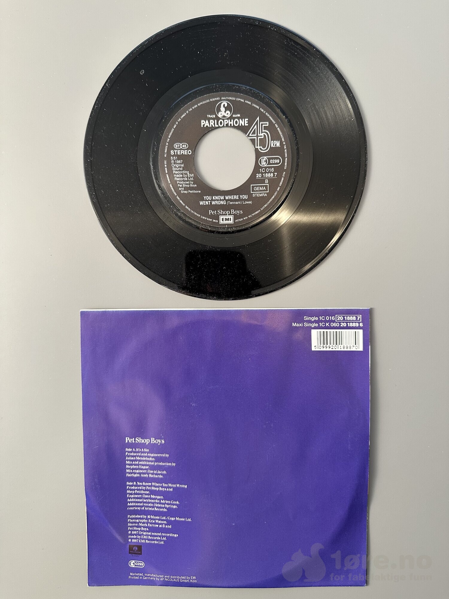 Singel - Pet Shop Boys - It’s a sin, bilde 3
