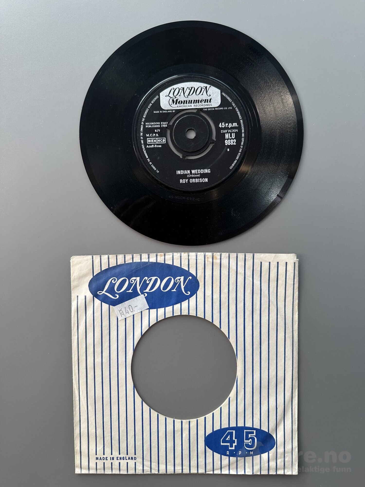 Singel - Roy Orbison - Indian Wedding, bilde 3