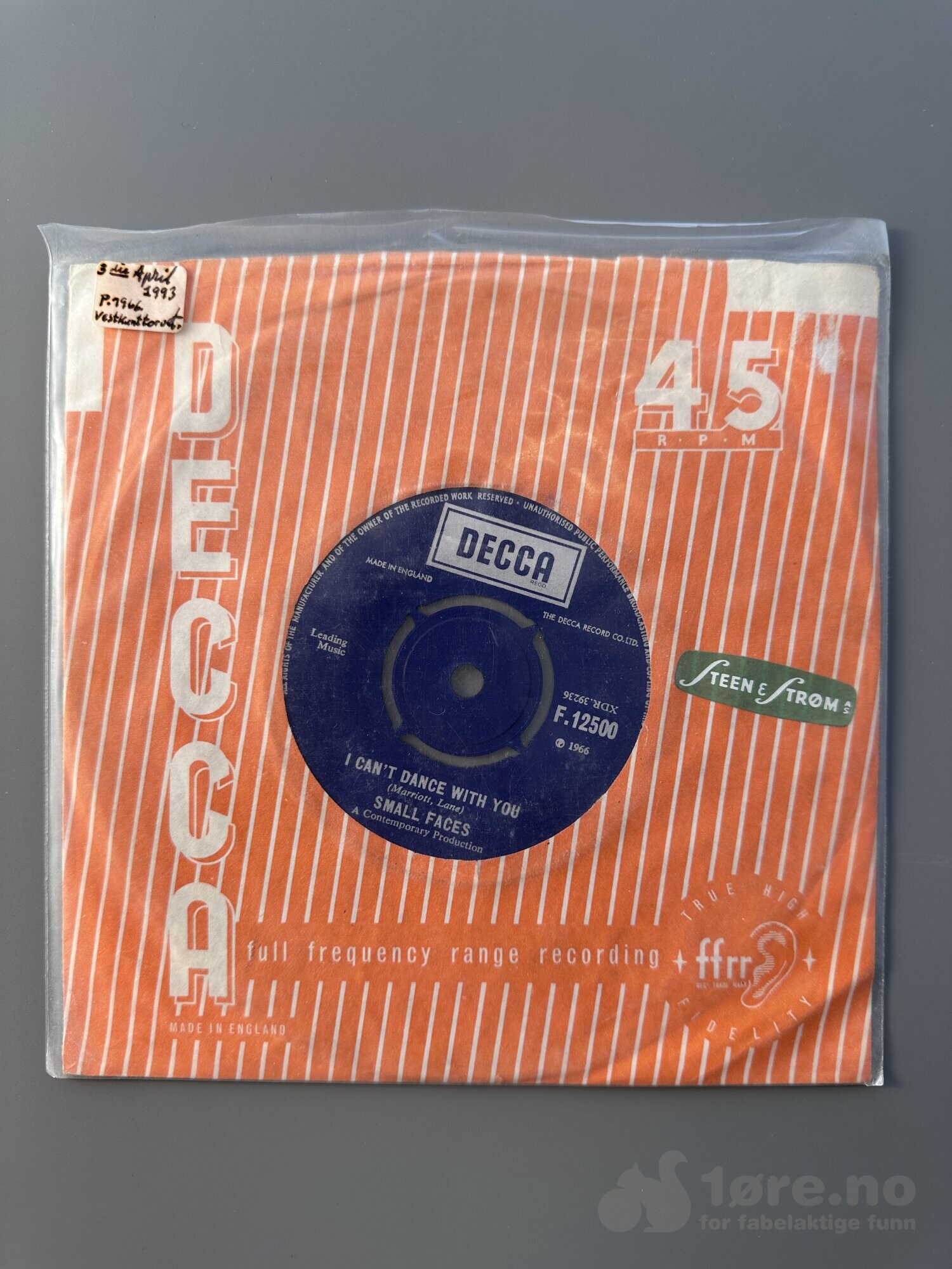 Singel - Small Faces - I can’t dance with you