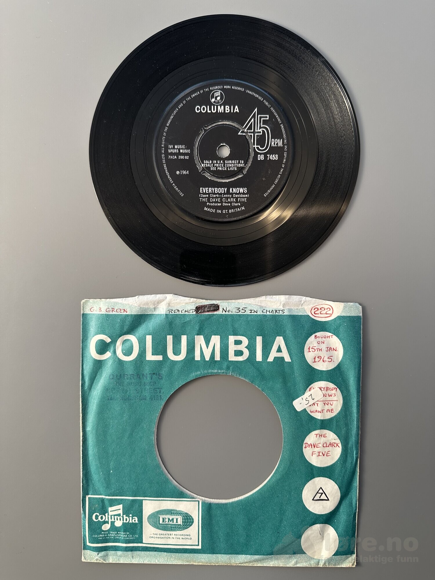 Singel - The Dave Clark Five - Everybody Knows, bilde 2