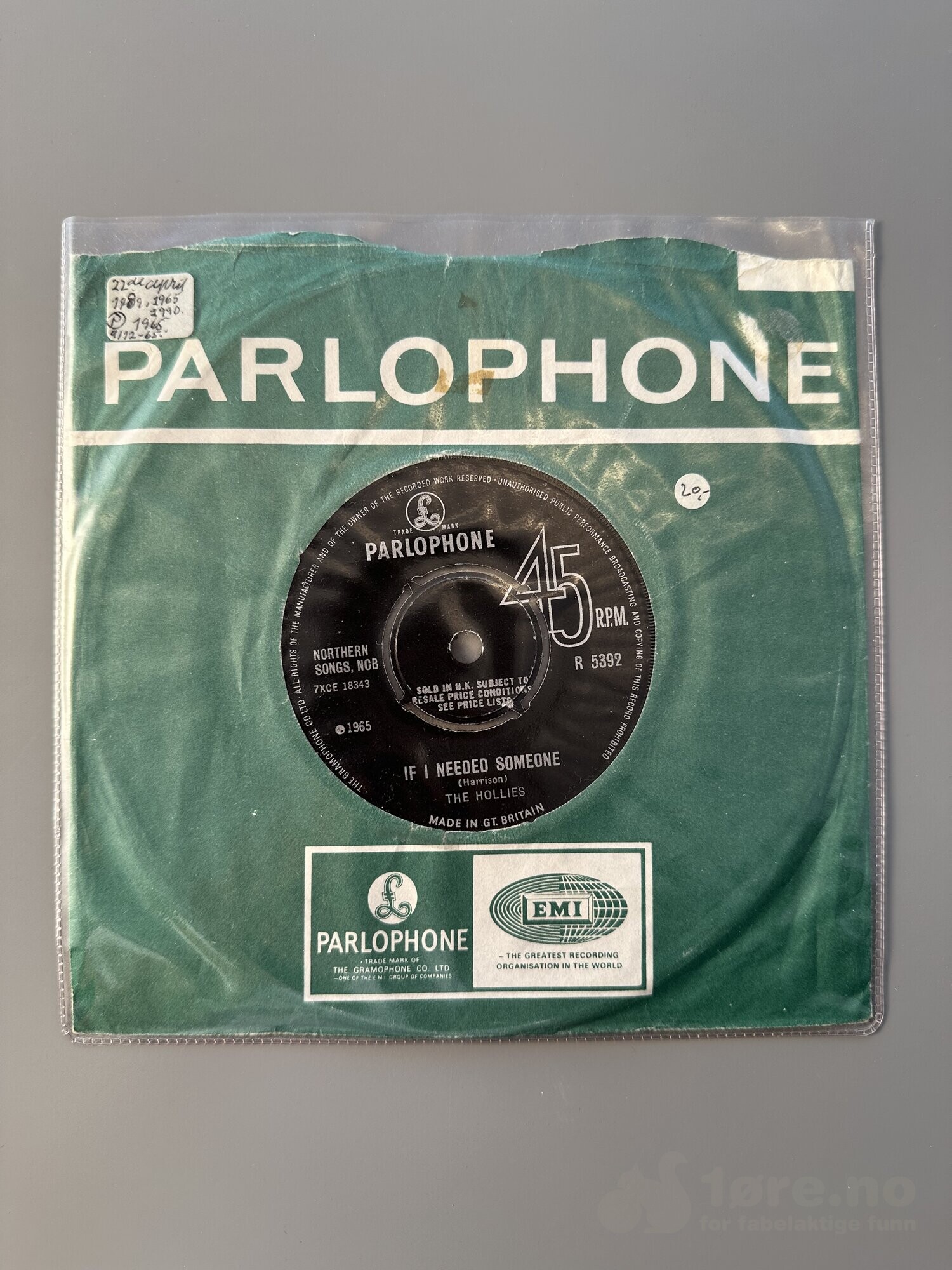 Singel - The Hollies - If I Needed Someone