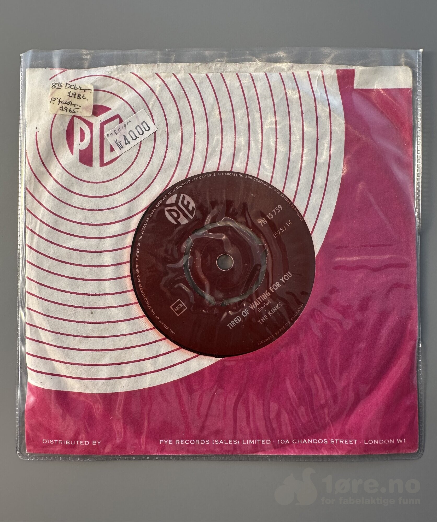 Singel - The Kinks - Tired of waiting for you