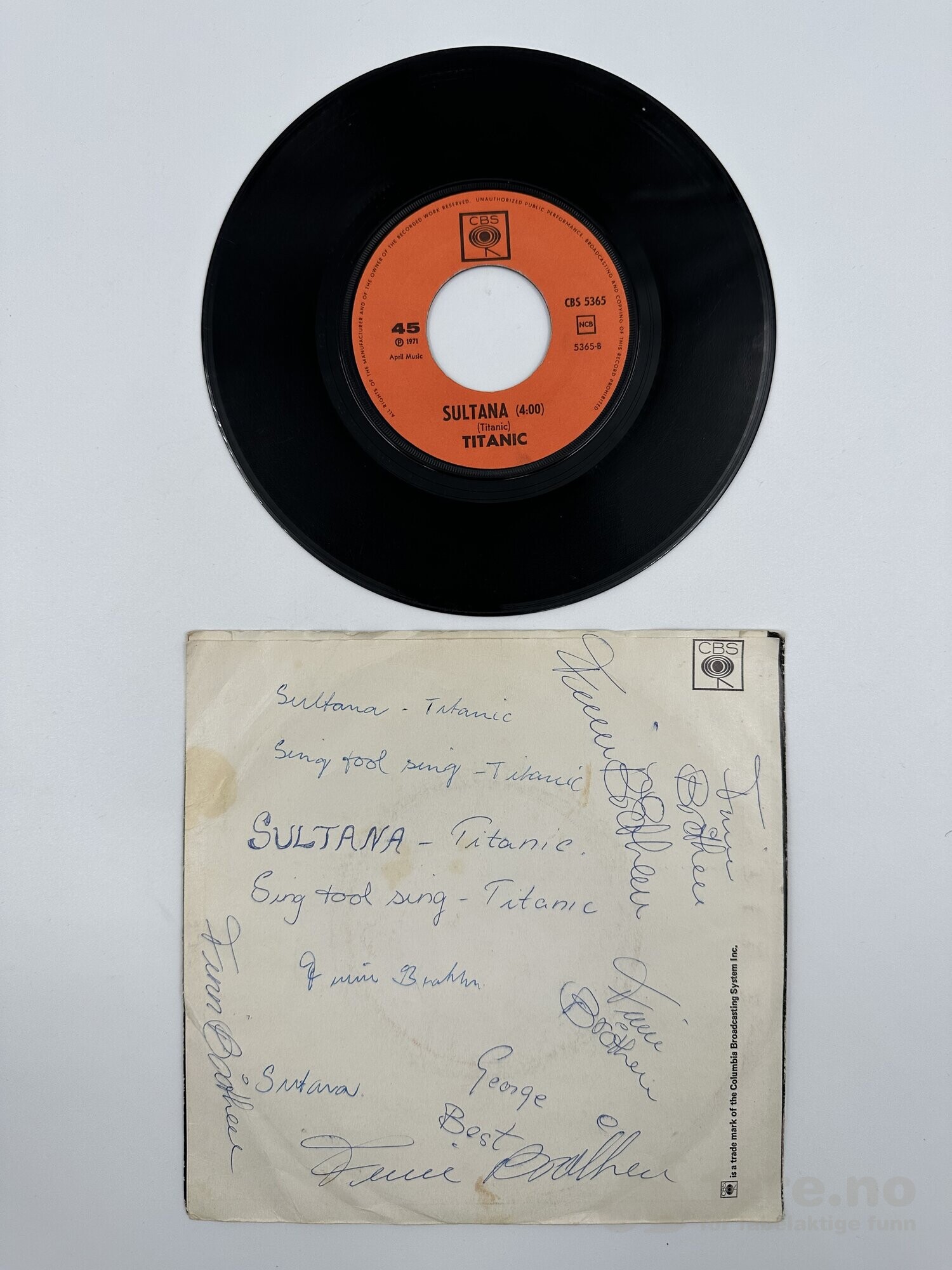 Singel - Titanic – Sing fool sing/Sultana, bilde 3