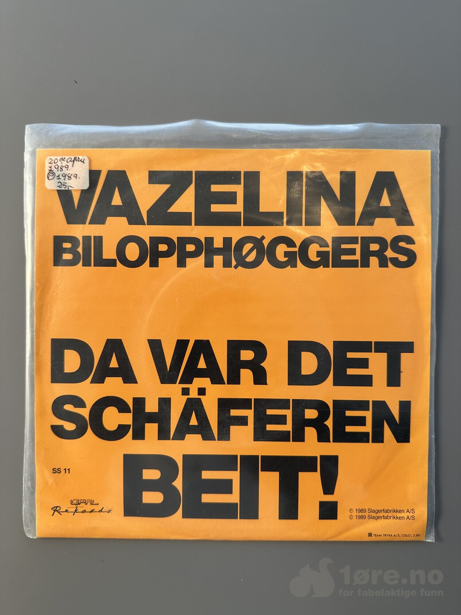 Singel - Vazelina Bilopphøggers - Da var det schæferen beit!