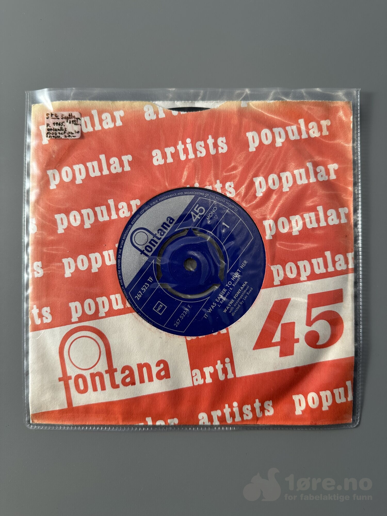 Singel - Wayne Fontana - It was easier to hurt her