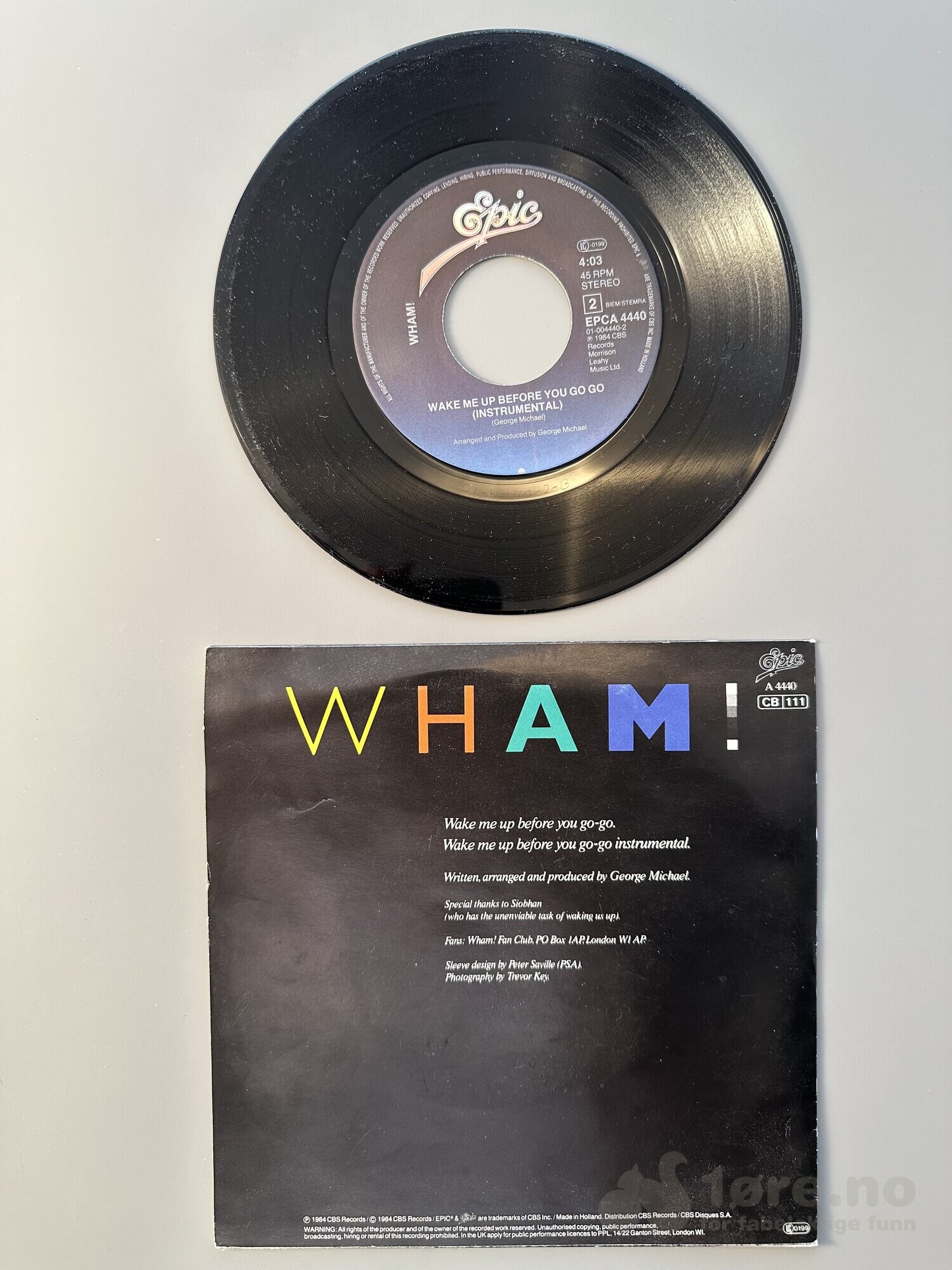 Singel - WHAM! - Wake me up before you go-go, bilde 3