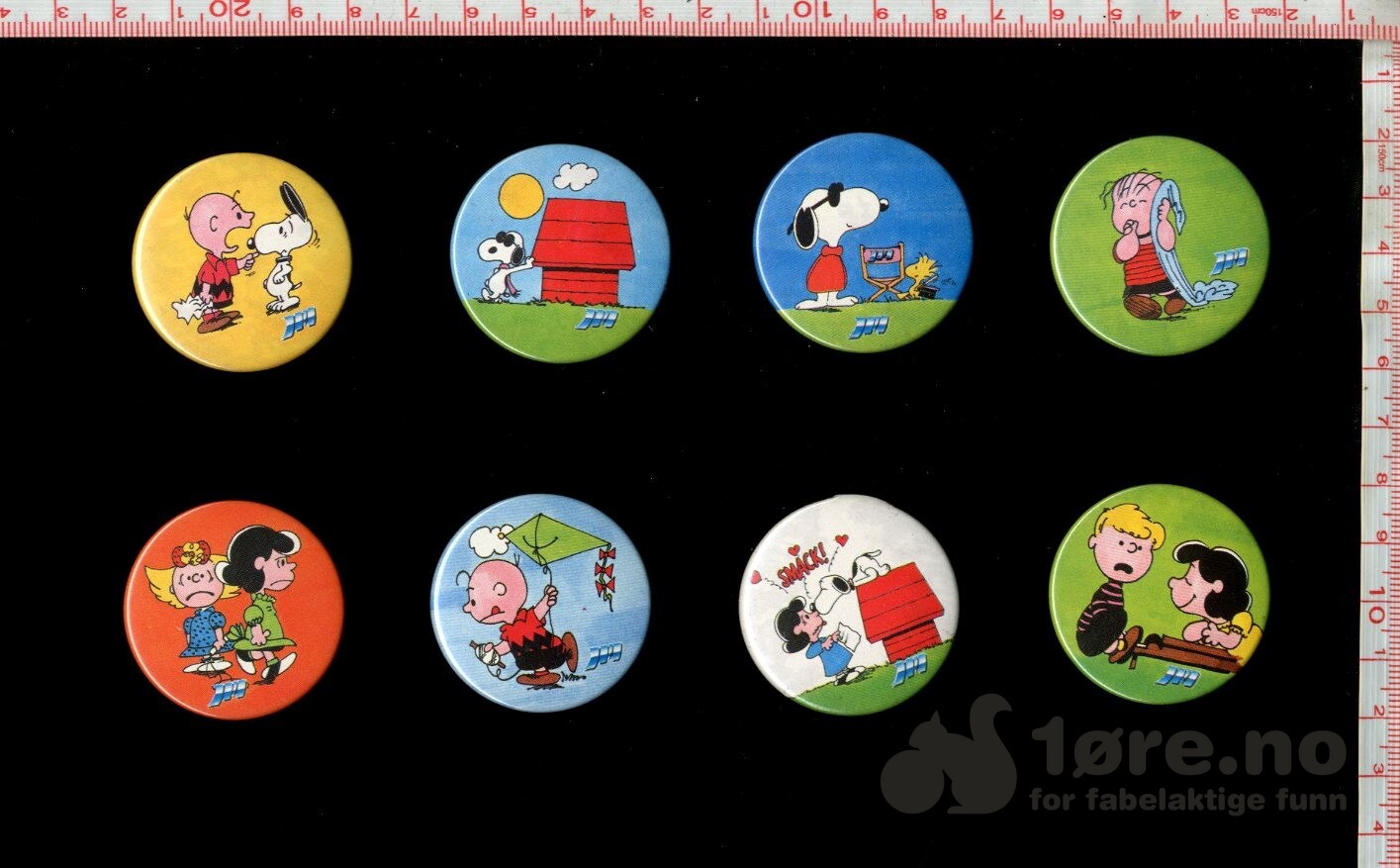 Snoopy/Knøttene buttons fra Juno Media 1980-tallet