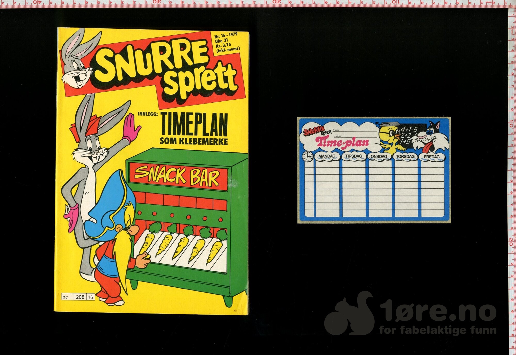 Snurre Sprett 1978 nr 13 & 1979 nr 16 med timeplan som løst innlegg!, bilde 2