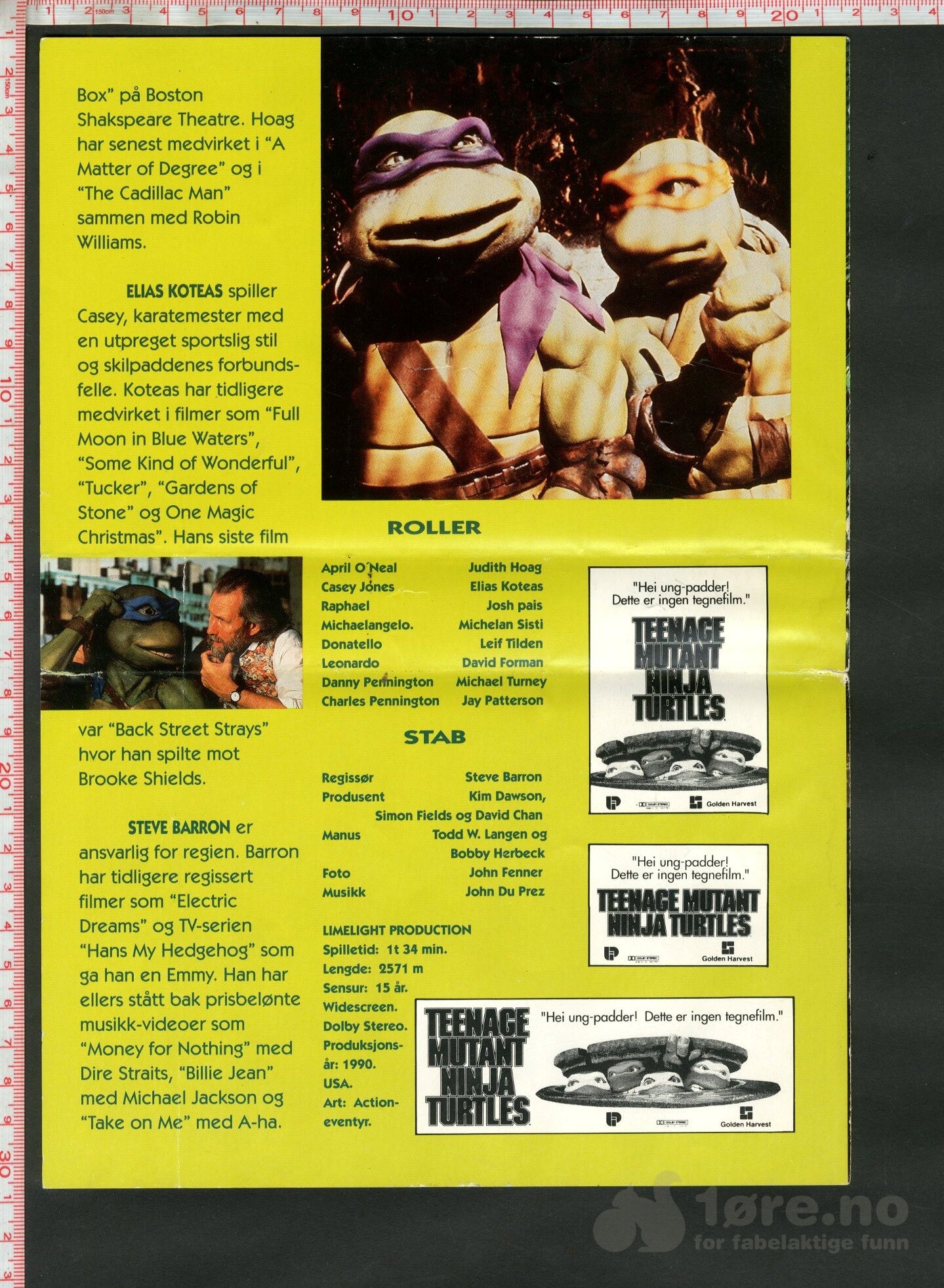 Teenage Mutant Ninja Turtles - Vaskeseddel/Miniplakat 1990, bilde 2