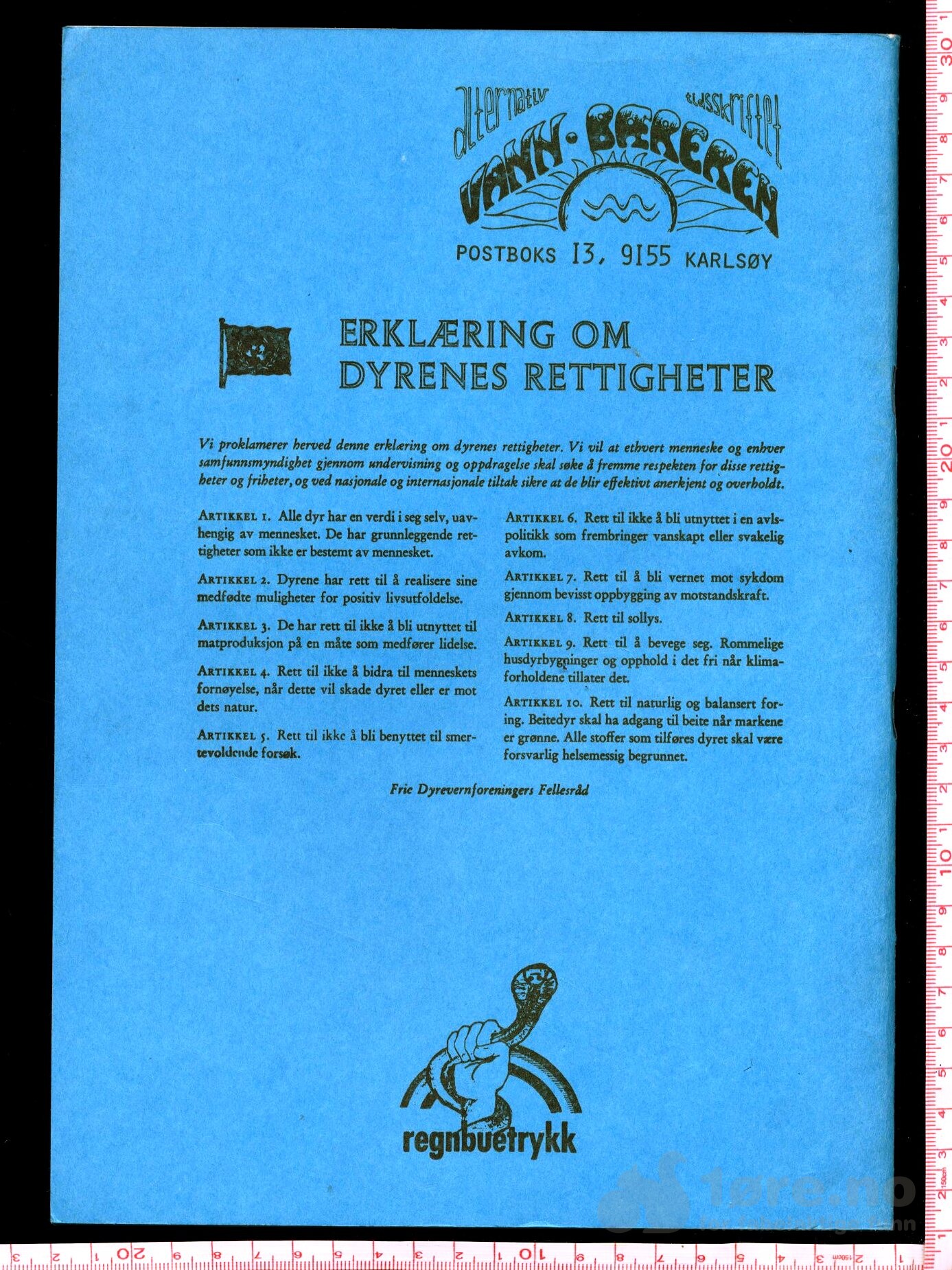 VANN-BÆREREN  Nr 10 Sommeren 1977, bilde 2
